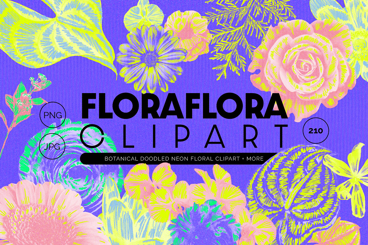 80s Floral Clipart + Bonus, an Object Illustration by angelainthefields (Photo 1 of 12)