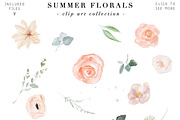 Summer Floral Peony Roses Clipart, a Background Graphic by Essem Creatives (Thumbnail 2 of 5)