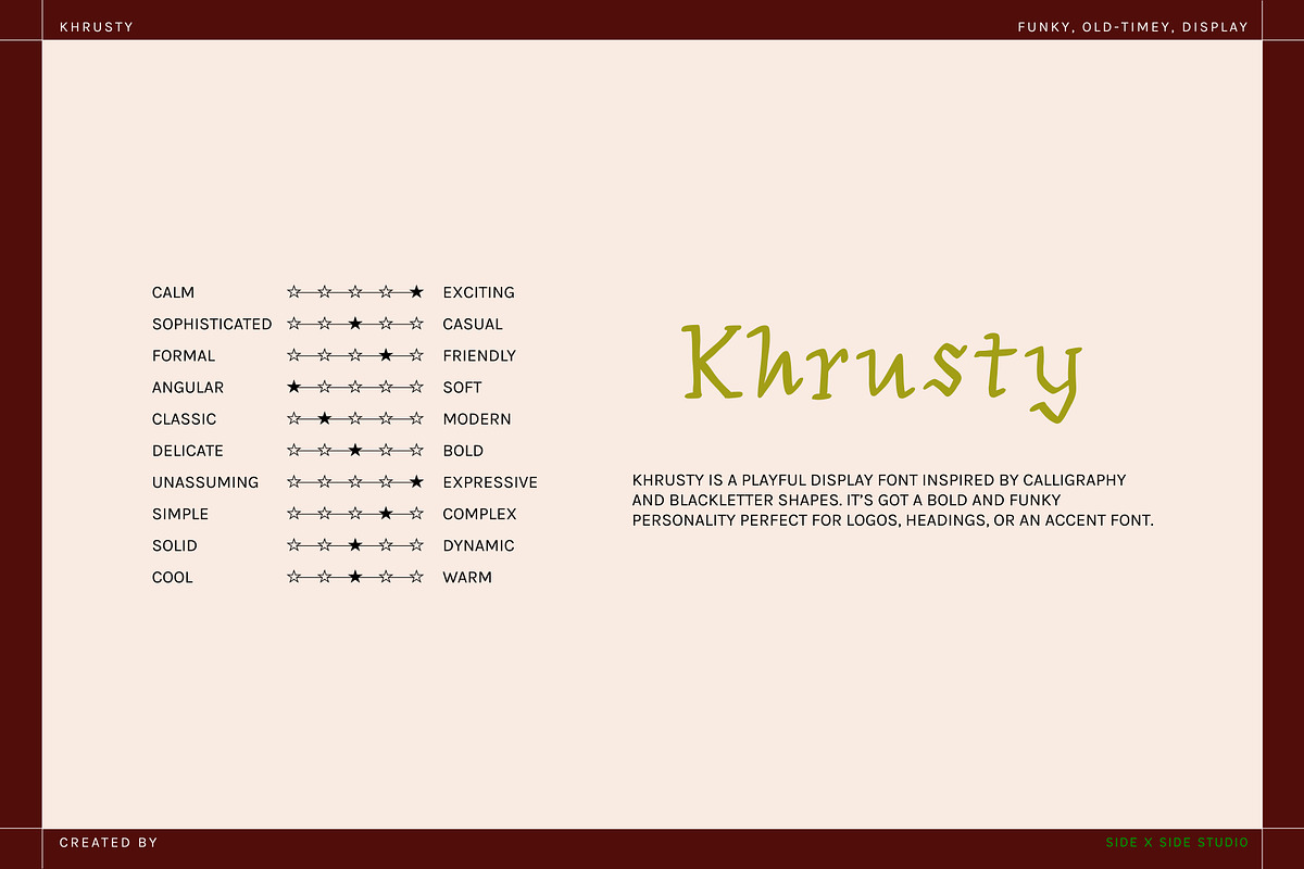 Khrusty Display Font + Icon Bundle, a Handwritten Font by Side X Side Studio (Photo 5 of 7)