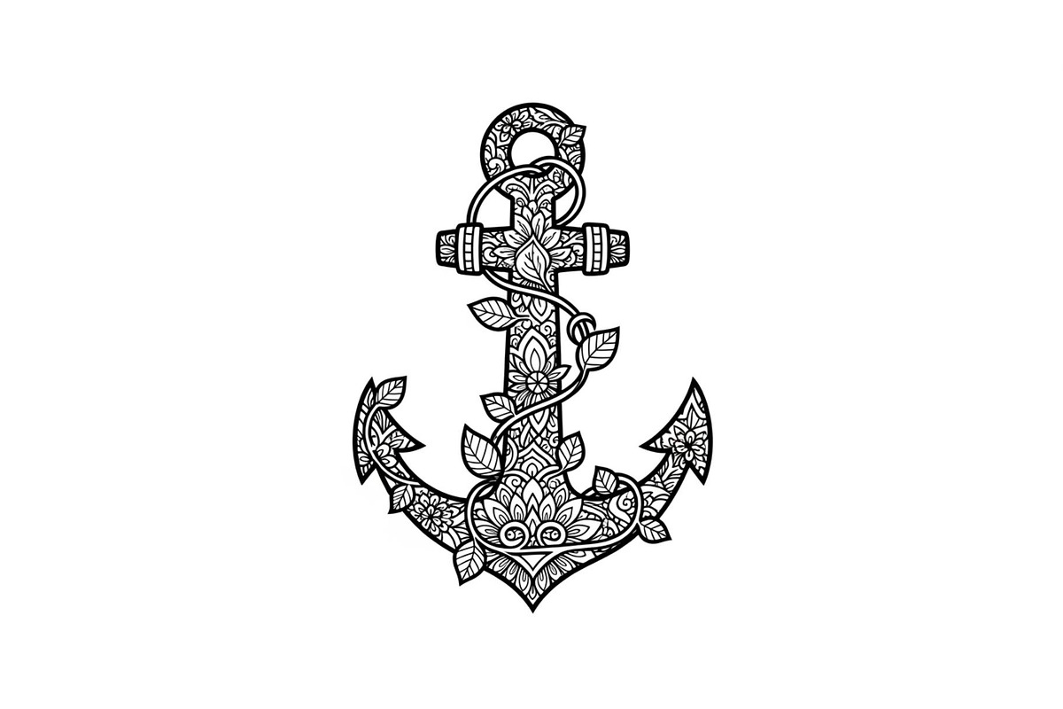 Ornamental Anchor Silhouette SVG, an Illustration by Designs_River (Photo 16 of 31)