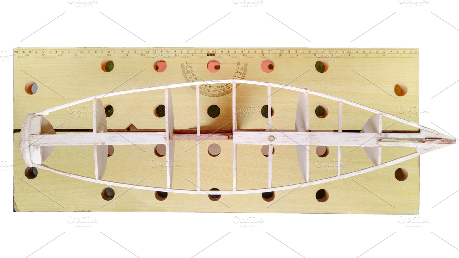 Handcrafted wooden model of a sailboat under construction., a Sports & Recreation Photo by DanFLCreativo