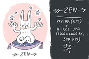 Vector illustration with yoga hare, an Animal Illustration by Melniklenart (Thumbnail 1 of 3)