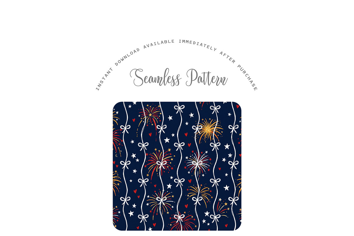 4th of July Patriotic Pattern, a Pattern Graphic by Dream Creation (Photo 2 of 5)