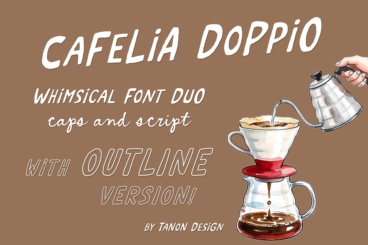 Cafelia Doppio Font Duo, a Handwritten Font by Tanondesign (Photo 1 of 7)