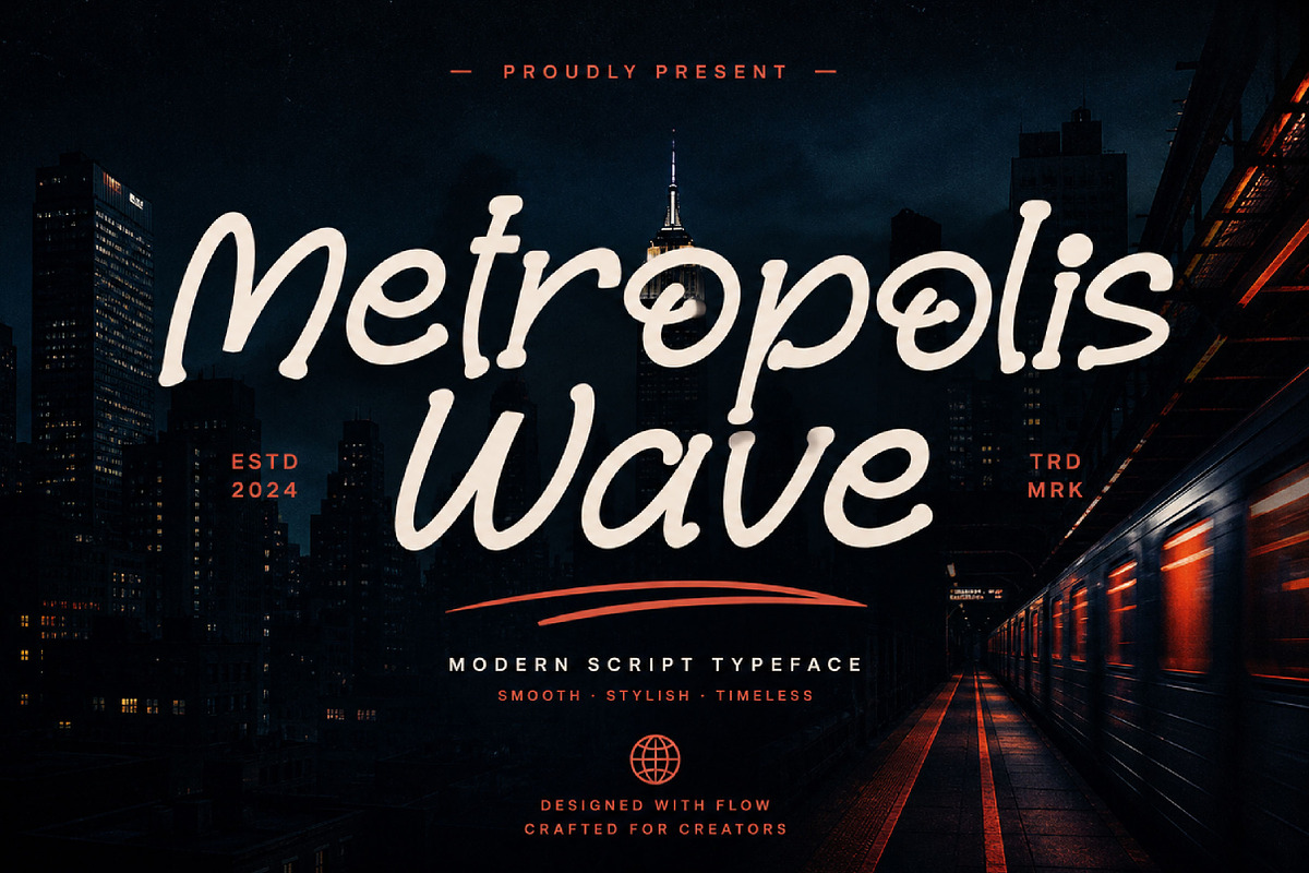 Metropolis Wave, a Handwritten Font by Wow Magic (Photo 2 of 4)