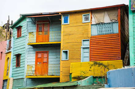 The colourful buildings of la boca stock photograph