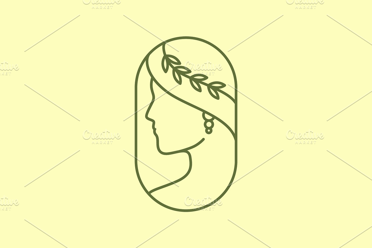 woman beauty face long hair logo, a Branding & Logo Template by devastd