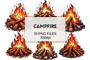 Campfire Clipart PNG Bonfire Art, an Object Illustration by QM_ART (Thumbnail 1 of 7)