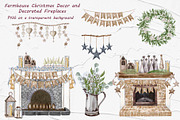 Farmhouse Christmas Watercolor Set, a Seasonal Illustration by BarvArt (Thumbnail 21 of 28)