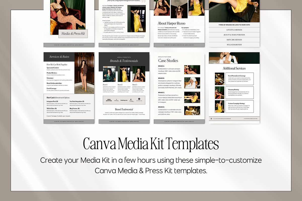 Influencer Media Kit Canva Templates, a Presentation Template by Fallon Gerst (Photo 5 of 12)