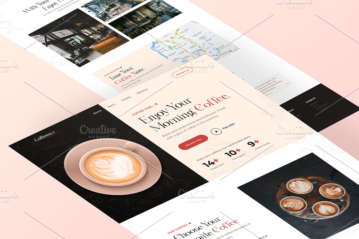 Coffee Shop Website Template Design, a Landing Page Template by Tanvir Ahammed Tamim (Photo 3 of 3)