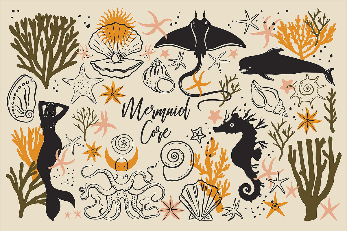 Mermaid Core Graphic Bundle, a Pattern Graphic by Katerina Osa (Photo 1 of 13)