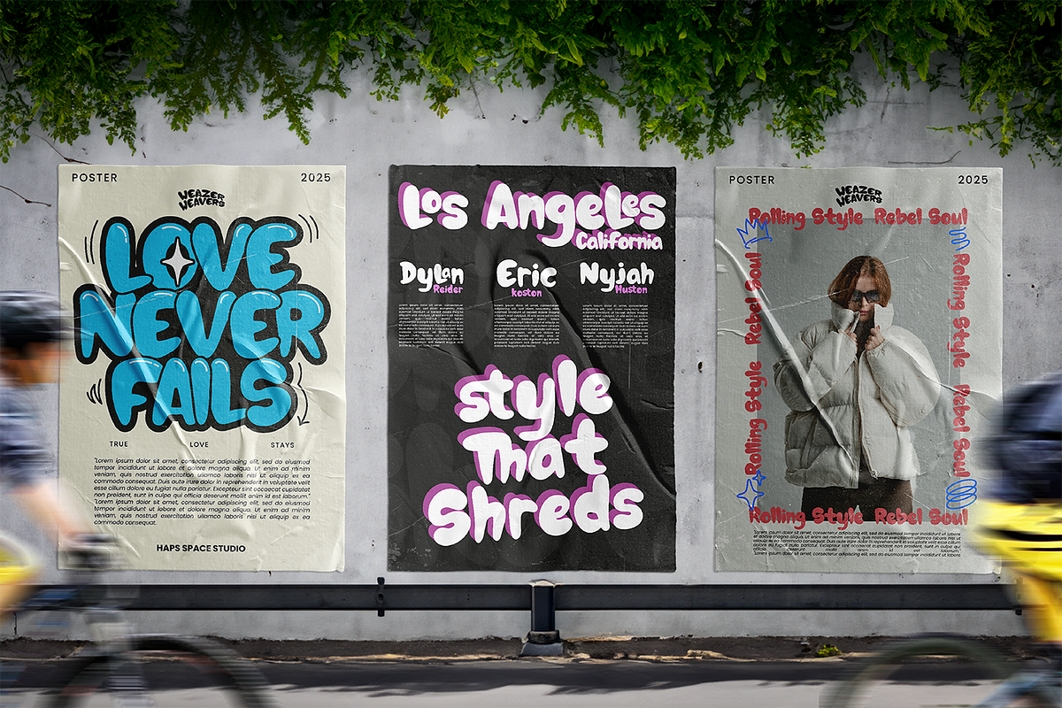 Weazer Bubble Display Font, a Handwritten Font by Haps Space (Photo 9 of 12)