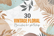Vintage Floral Brushes - Photoshop, a Brush Add-On by DuoFankaar (Thumbnail 1 of 9)