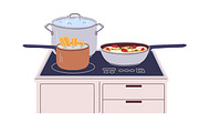 Stoves with pans and pots set, a Food Illustration by Good Studio (Thumbnail 2 of 4)