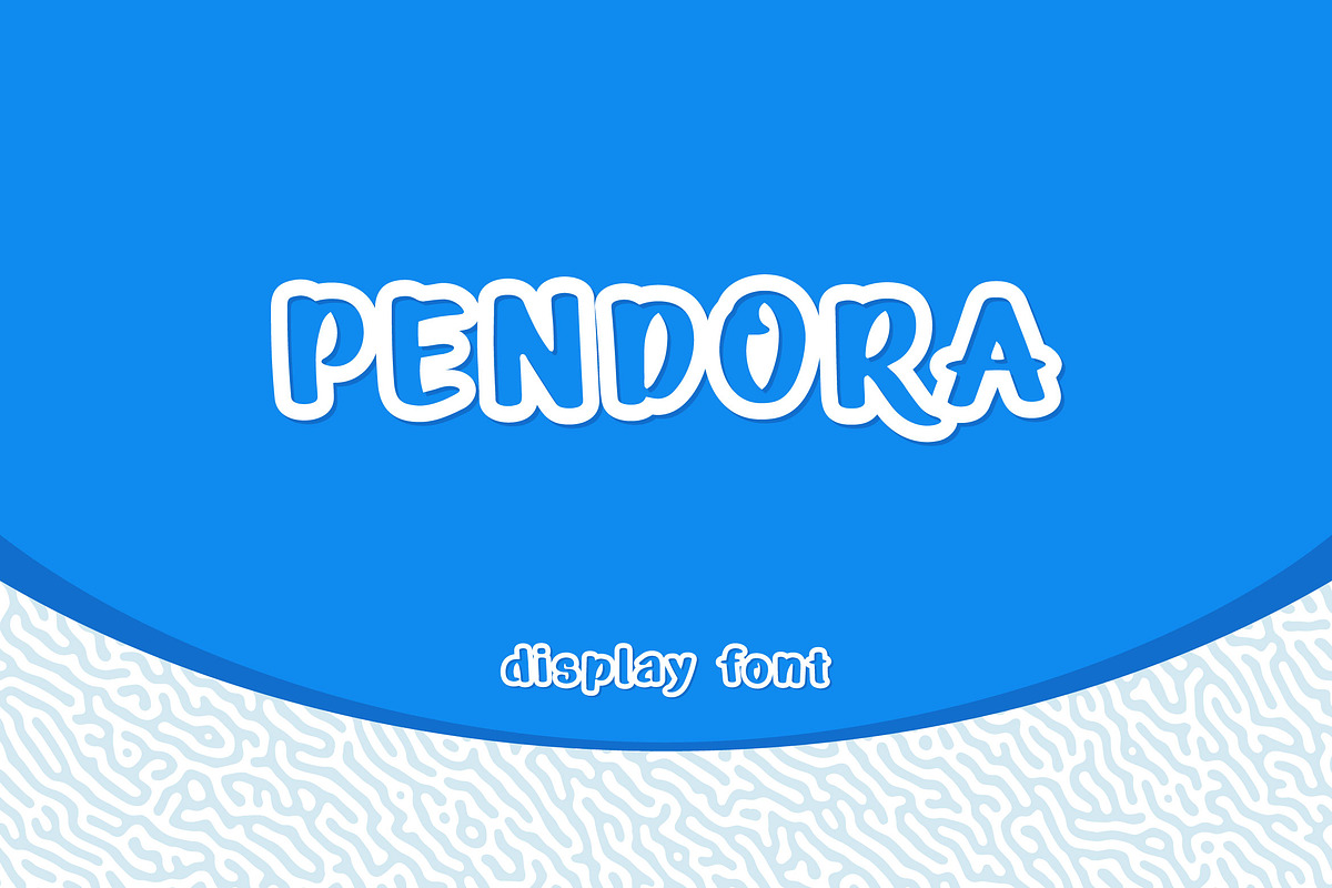 Pendora - Outline Display Font, a Sans Serif Font by Mightyfire (Photo 1 of 3)