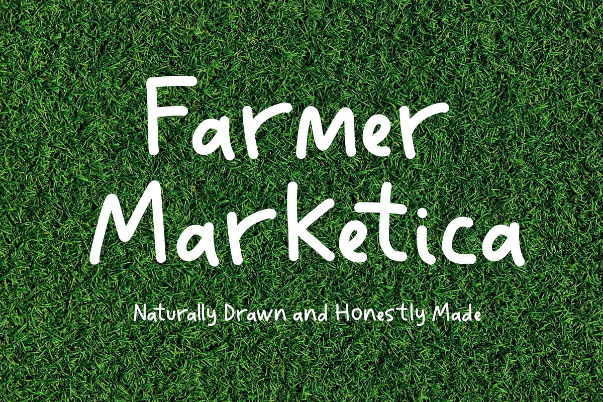 Farmer Marketica | Natural Hand Draw, a Script Font by Yuby Creative (Photo 1 of 9)