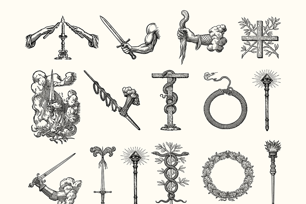 Vintage Occult Engravings Vector, an Object Illustration by DreamoraArt (Photo 5 of 11)
