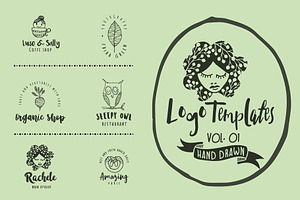 Feminine premade hand drawn logo 01