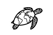 World Map Sea Turtle Bundle, an Illustration by Gaye Art (Thumbnail 12 of 31)