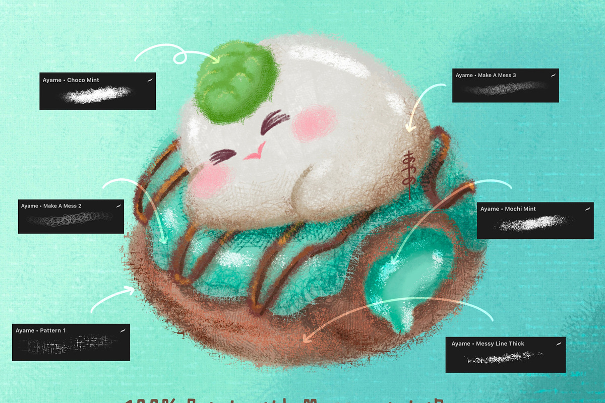 Messy Mint iBox Procreate Brushes, a Brushes & More by ProcreateiBox (Photo 2 of 9)