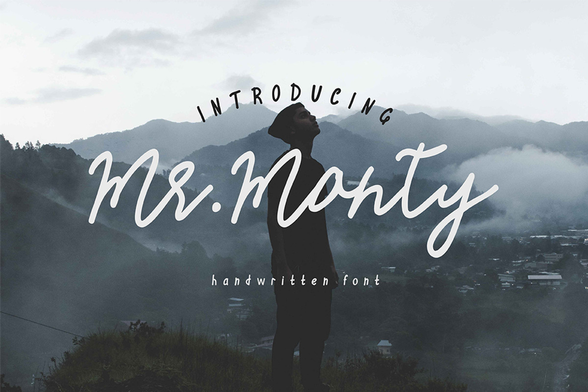 Mr.Monty Handwritten Script, a Script Font by Mr.Typeman (Photo 1 of 8)