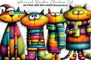 Whimsical Rainbow Christmas Cat, an Illustration by Black Bird Studio (Thumbnail 1 of 6)