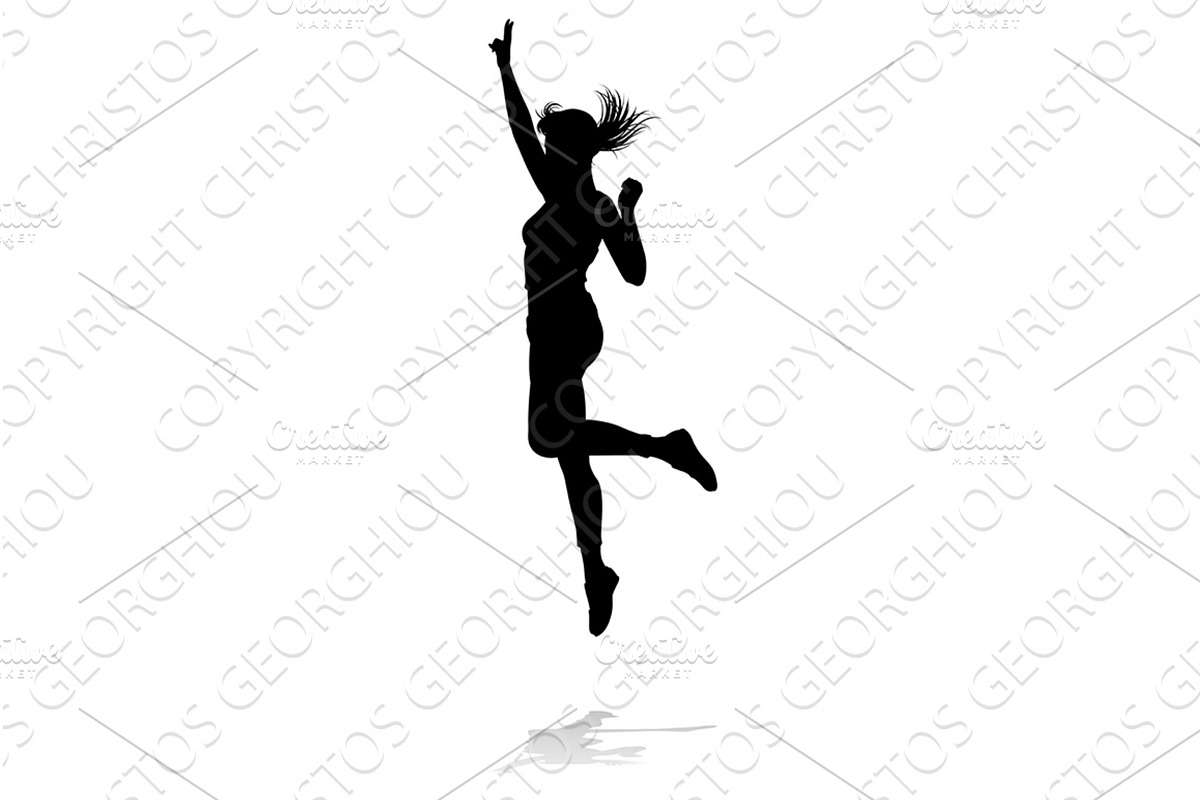 Happy Woman Jumping For Joy, a Person Illustration by Christos Georghiou