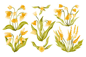 Yellow Field Flowers. Petal Blossom, an Illustration by the_myro