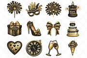 Gliteer New Year Clipart, an Illustration by SinaCreation (Thumbnail 2 of 7)