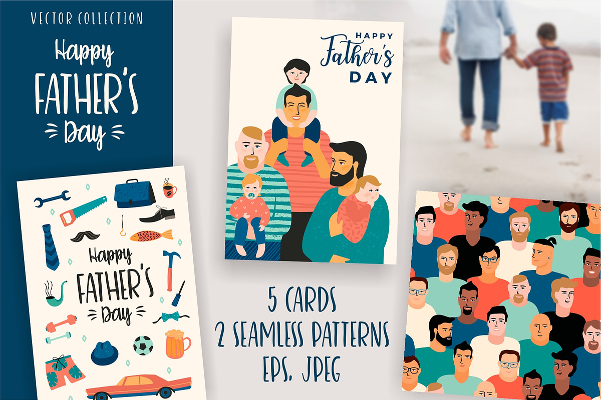 Happy Fathers Day. Cards and Pattern, a Person Illustration by Nadia Grapes (Photo 1 of 4)