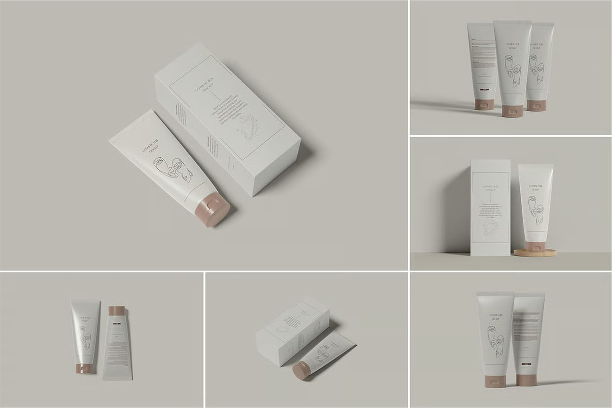 Cosmetic Tube Mockup, a Packaging Mockup by zpackcreative (Photo 1 of 7)