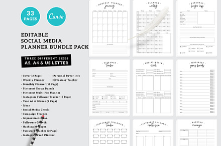 Social Media Planner, a Stationery Template by Amit Debnath