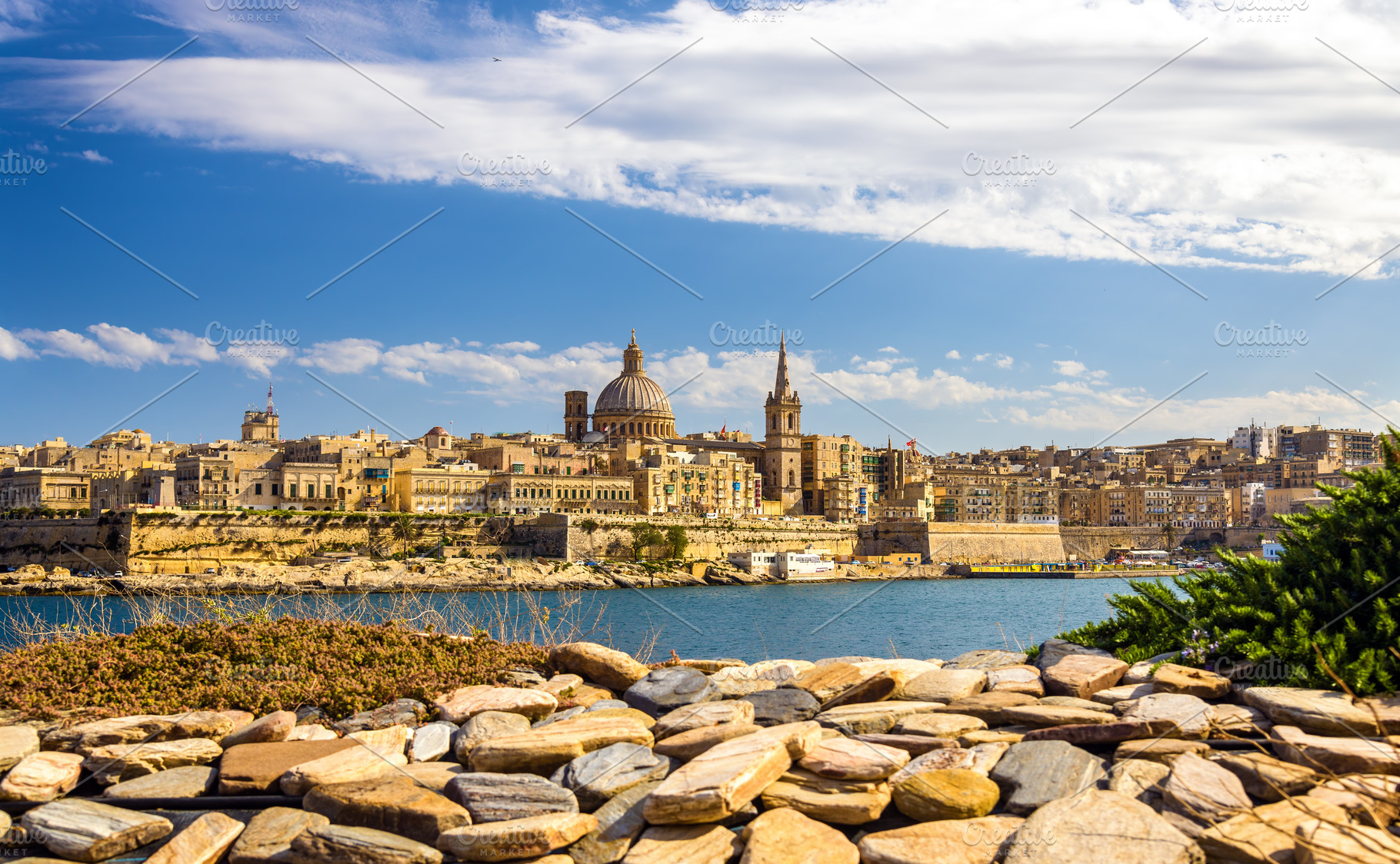 View of Valletta from a garden - Mal, an Architecture Photo by Leonid Andronov