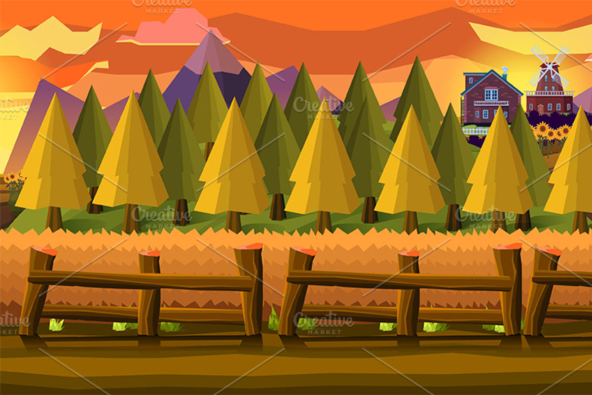 5  Farm Game Backgrounds, a Texture Illustration by 2dvillShop (Photo 5 of 8)
