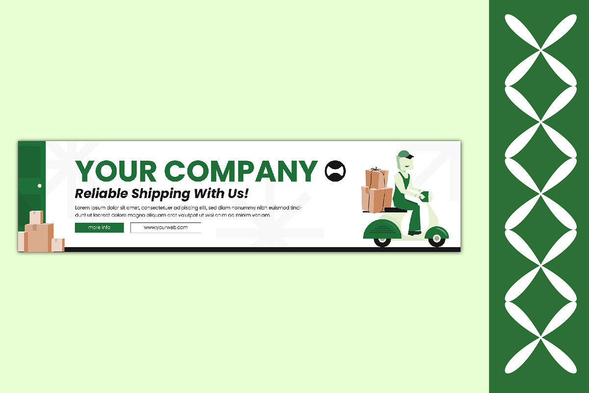 Logistic Shipment Linkedin Banner, a Print Template by Esensifiksi.studio