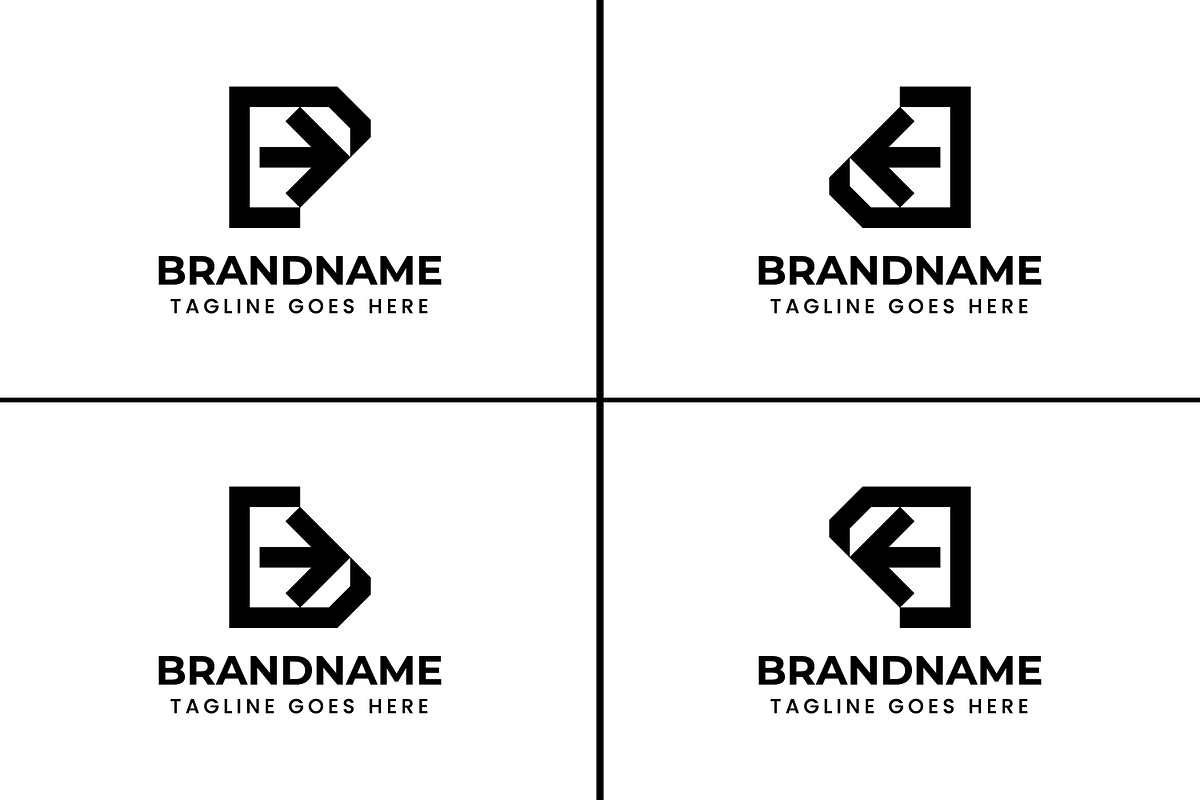 Letter P D B Q Arrow Direction Logo, a Branding & Logo Template by Pray Art Design Studio