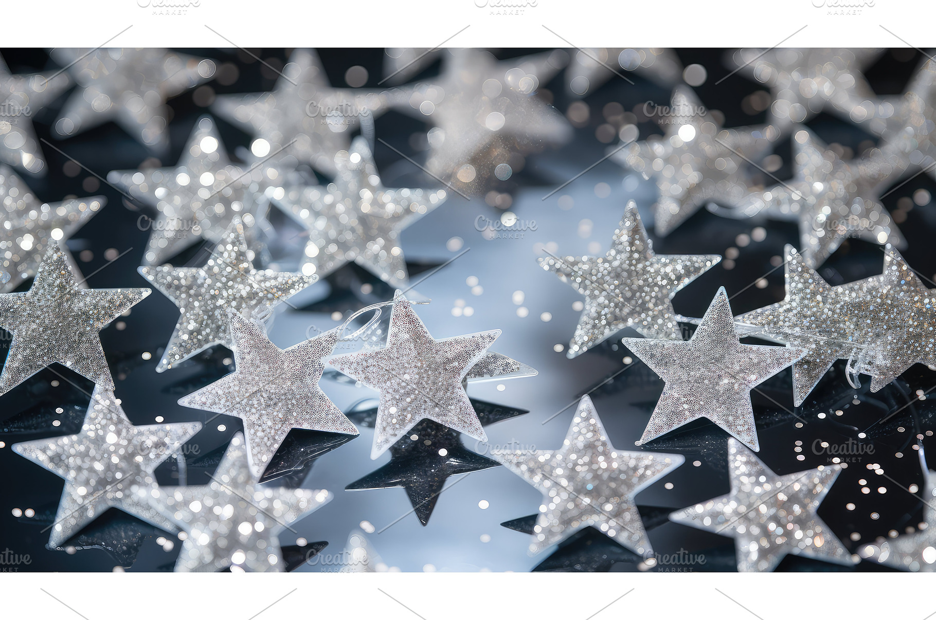 group silver glitter star ai, a Holiday Photo by pikepicture