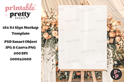 Peach Floral Wedding Sign Mockup PSD, a Product Mockup by Printable Pretty Studio (Thumbnail 1 of 9)