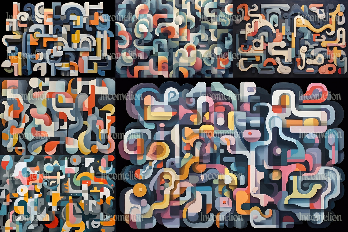 16 Abstract Puzzle Illustrations, a Wallpaper Graphic by Incomelion (Photo 5 of 6)