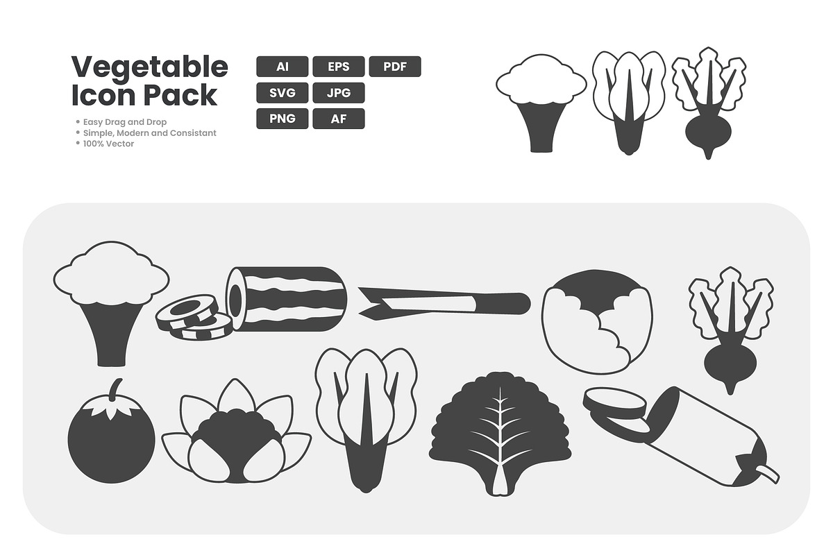 Vegetable Icon Pack, a Solid Icon by erifqizeicon (Photo 3 of 3)