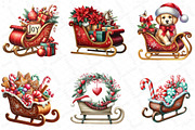 Christmas Sleigh Sublimation Clipart, an Illustration by DreamPrint404 (Thumbnail 3 of 5)