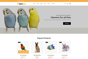 Pet Care Bootstrap Template - Amber