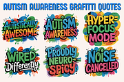 Autism Awareness Graffiti Quotes, an Object Graphic by PrintHaven Designs (Thumbnail 1 of 10)