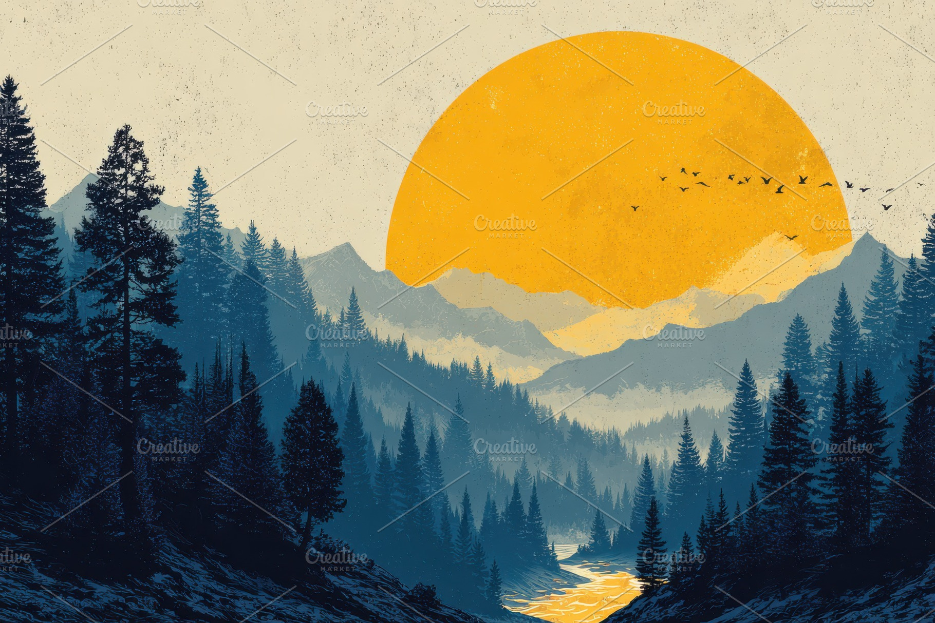 Majestic Mountain Landscape Golden S, a Photo by Pixeness Studio