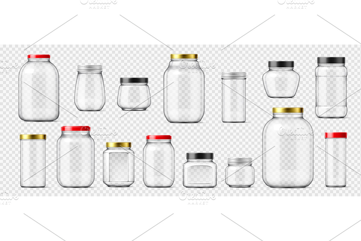 Realistic empty glass jars, a Food Illustration by Buch&Bee