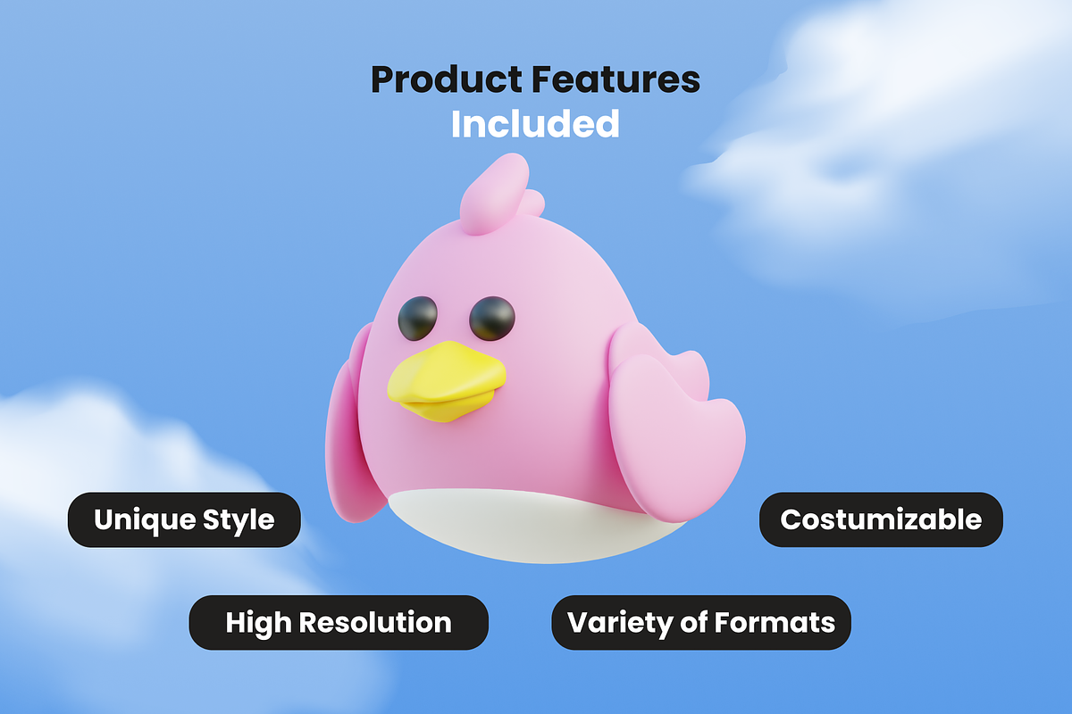 3D Cute Animals Icons Collection, an Animal 3D Model by Soey Studio