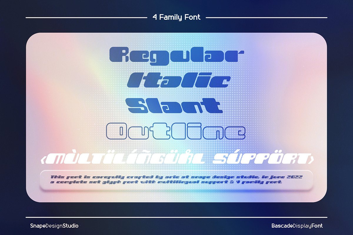 Bascade - Y2K Font, a Font by Snape Design Studio (Photo 3 of 5)