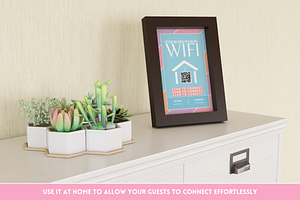 Pastel WiFi QR Code Sign