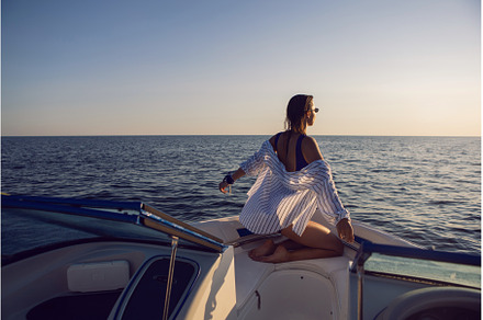 young sexy woman in a blue swimsuit, a Person Photo by SaulichPhoto